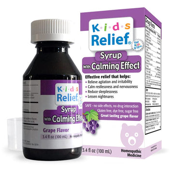 Kids Relief Syrup with Calming Effect, for Kids 0-12 Yrs, Grape Flavor, Gluten and Dye Free, No Added Sugar, 3.4 oz Kids Relief uk supplements