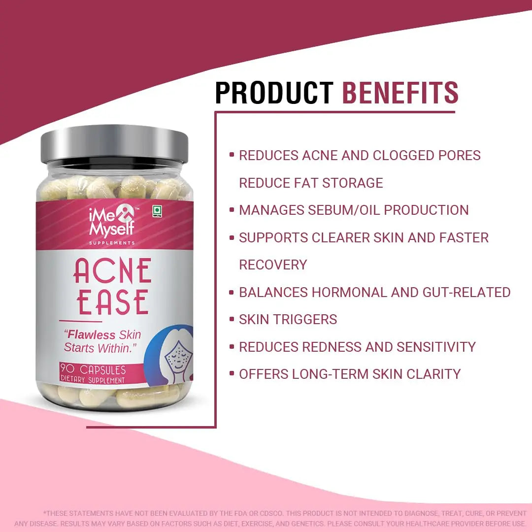 iMeMyself Clear Skin Support | 90 Capsules – with Zinc, Vitamin A, Niacinamide, Berberine, Glutathione, Neem, Probiotics, Green Tea & Herbal Extracts iMeMyself uk supplements