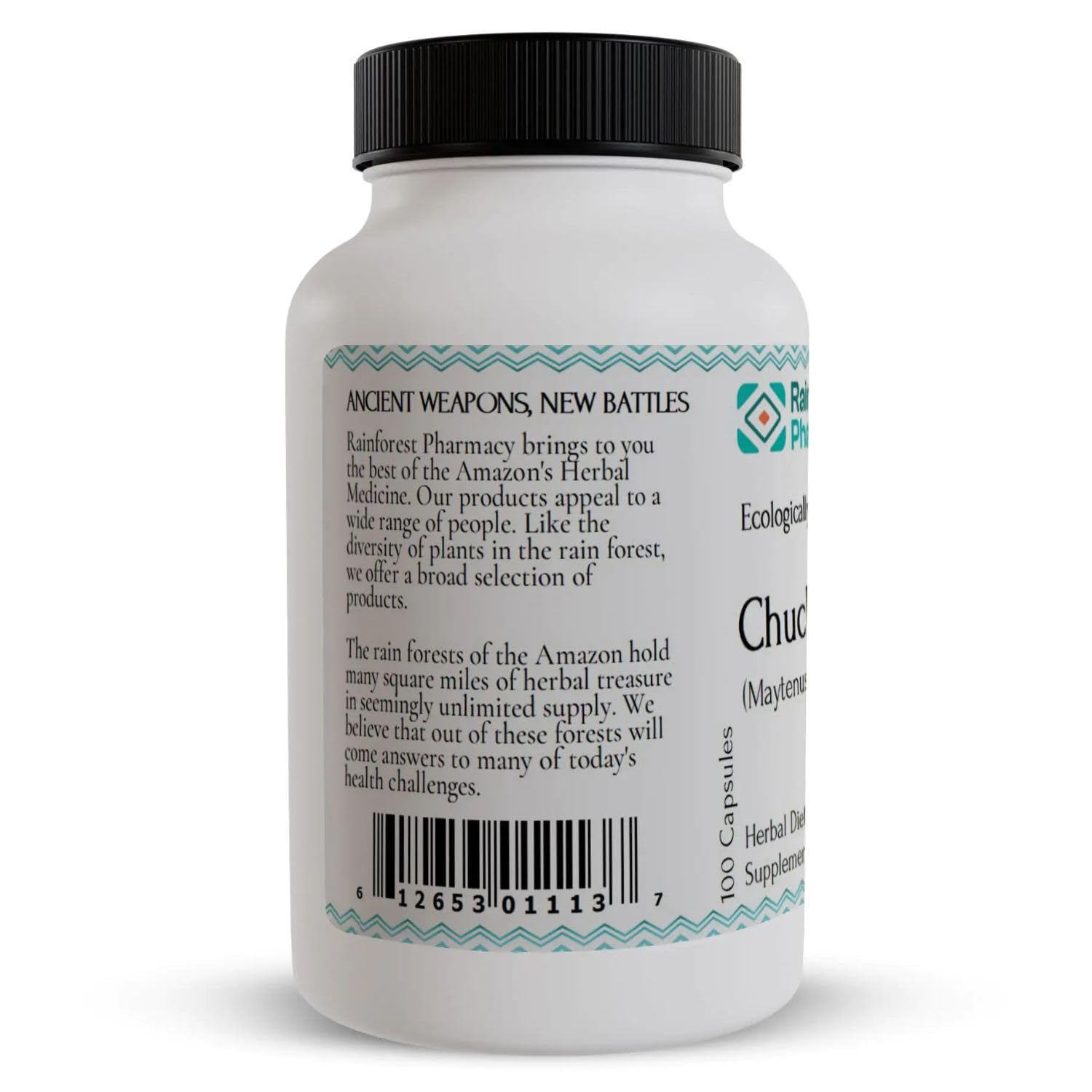 Rainforest Pharmacy Chuchuhuasi Herbal Supplement – 100 Vegetable Capsules, 500mg, Non-GMO, Sustainable, Ecologically Wildcrafted Amazon Rainforest Chuchuhuasi Bark Rainforest Pharmacy uk supplements