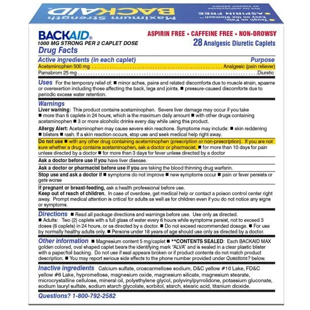 BACKAID Pills 28 Tablets (Pack of 6) Backaid uk supplements