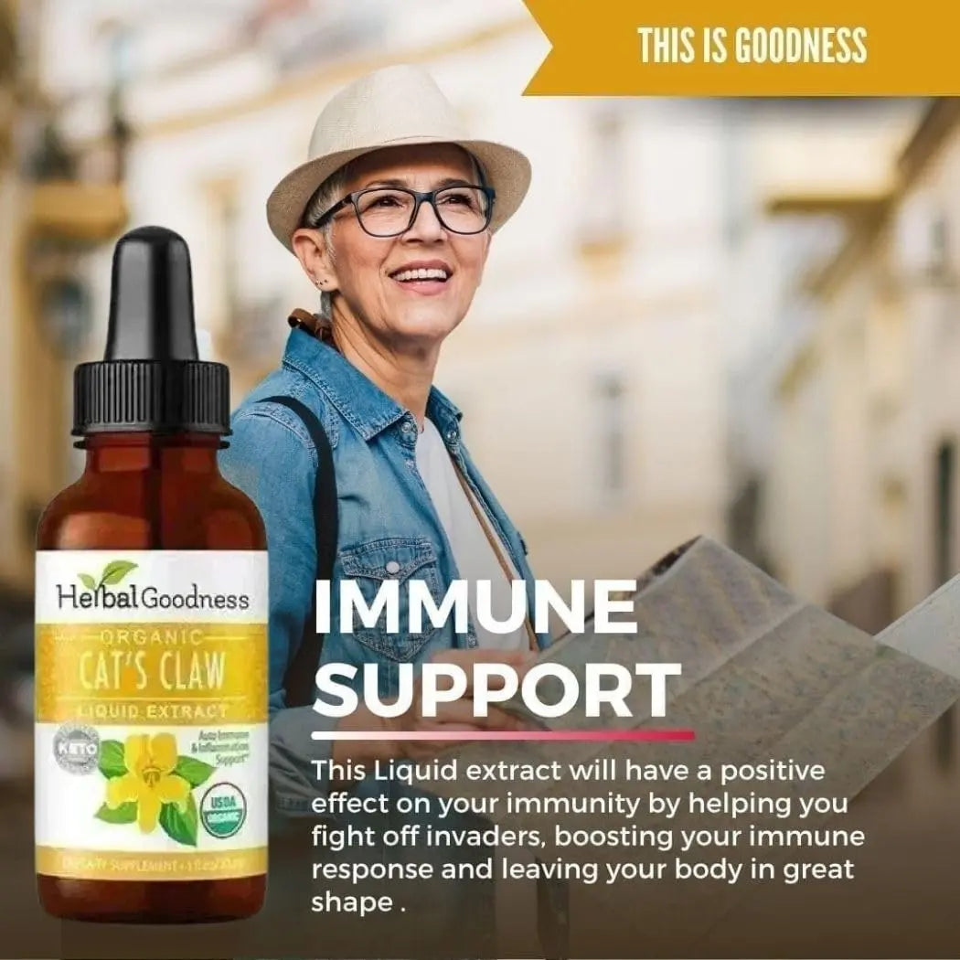 Cat's Claw Extract Joint Support - Herbal Supplement for Joint and Muscle Function, Immunity, Heart Support - Gluten Free - Superior Absorption - Organic Liquid 1oz - Herbal Goodness (1 bttl) Herbal Goodness uk supplements