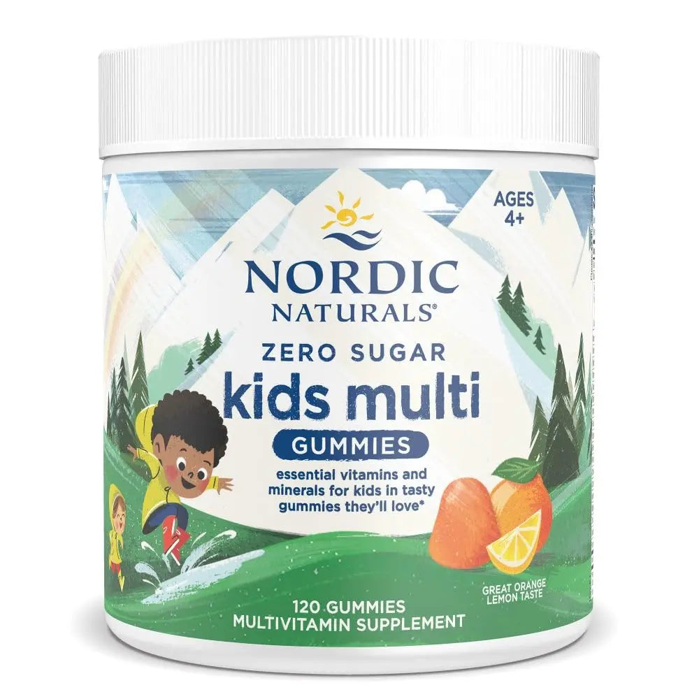 Nordic Naturals Zero Sugar Kids Multi Gummies, Orange Lemon - 120 Gummies - Great-Tasting Multivitamin for Ages 4+ Nordic Naturals uk supplements