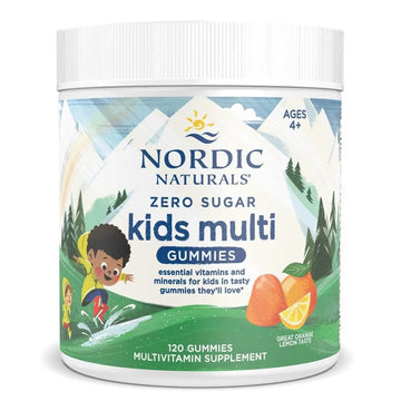 Nordic Naturals Zero Sugar Kids Multi Gummies, Orange Lemon - 120 Gummies - Great-Tasting Multivitamin for Ages 4+ Nordic Naturals uk supplements