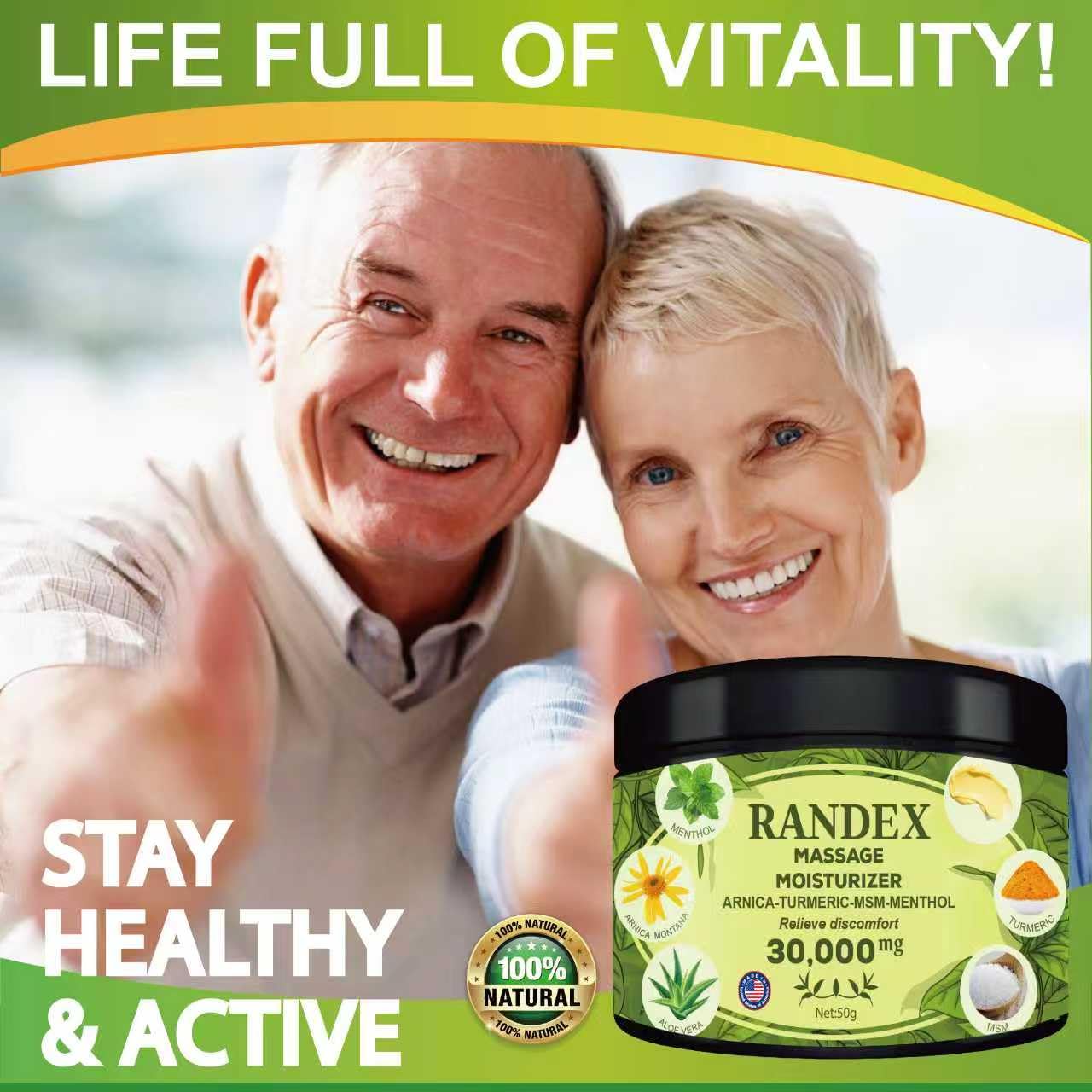 RANDEX 30000MG Organic Massage Moisturizer - Muscles,Joints,Knees, Shoulders,Body, Extra Strength- Natural RANDEX uk supplements