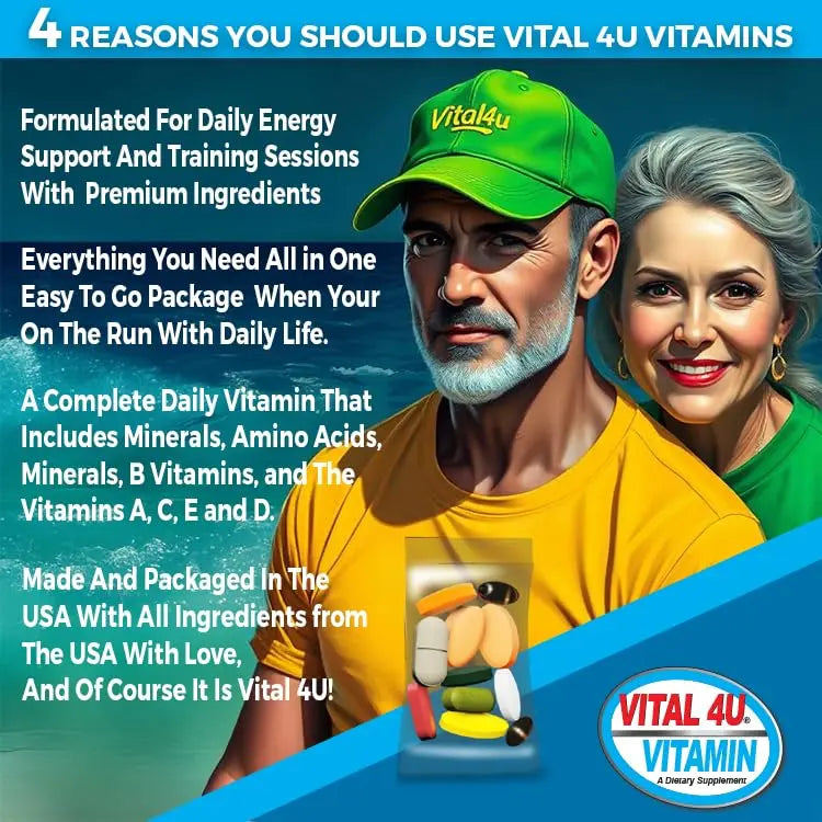VITAL 4U® Vitamin - Premium Multivitamin for Men and Women | Supports Immune System, Energy, Heart Health VITAL 4U uk supplements