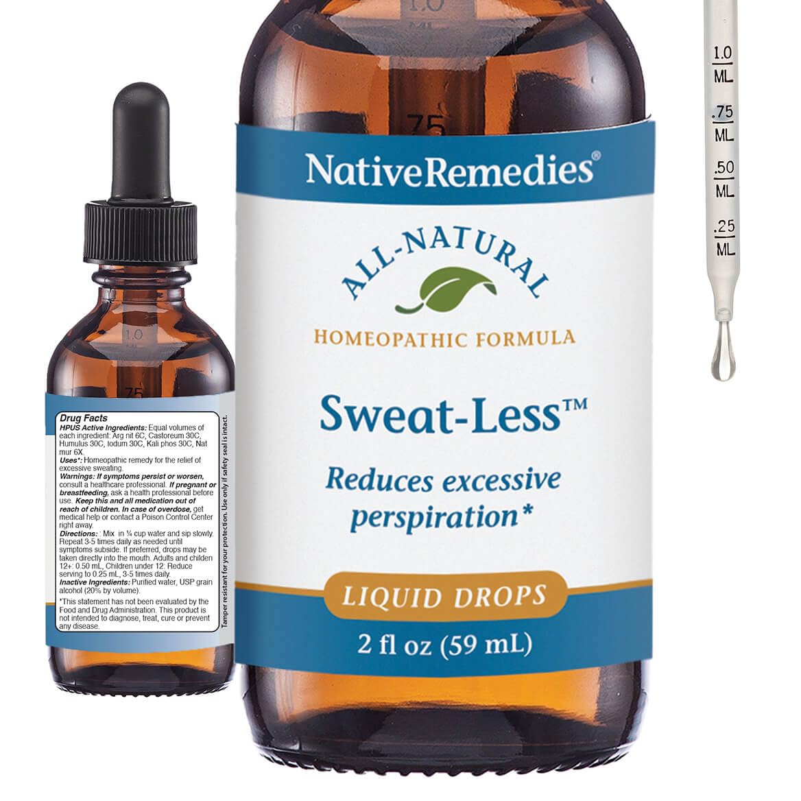 Native Remedies Sweat-Less - Natural Homeopathic Formula for Excessive Sweating, Perspiration and Clamminess - 59 mL Native Remedies uk supplements