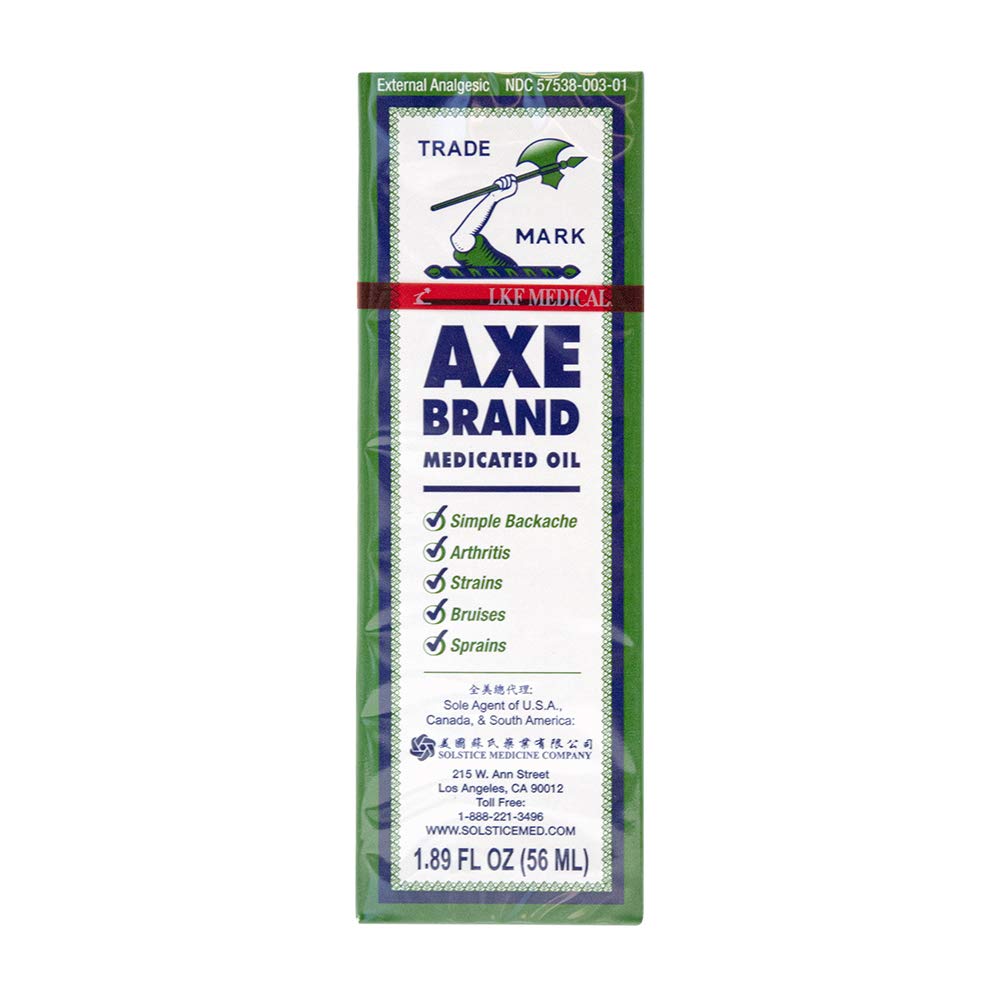 Axe Brand Medicated Oil (Muscle, Joint, and Backache Pain Relief) (1.89 fl oz) (1 Bottle) (Solstice) AXE uk supplements