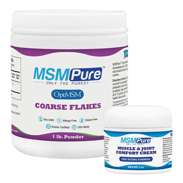 KALA HEALTH MSMPure Coarse Flakes 1lb and Muscle & Joint Cream 2oz Bundle KALA HEALTH uk supplements