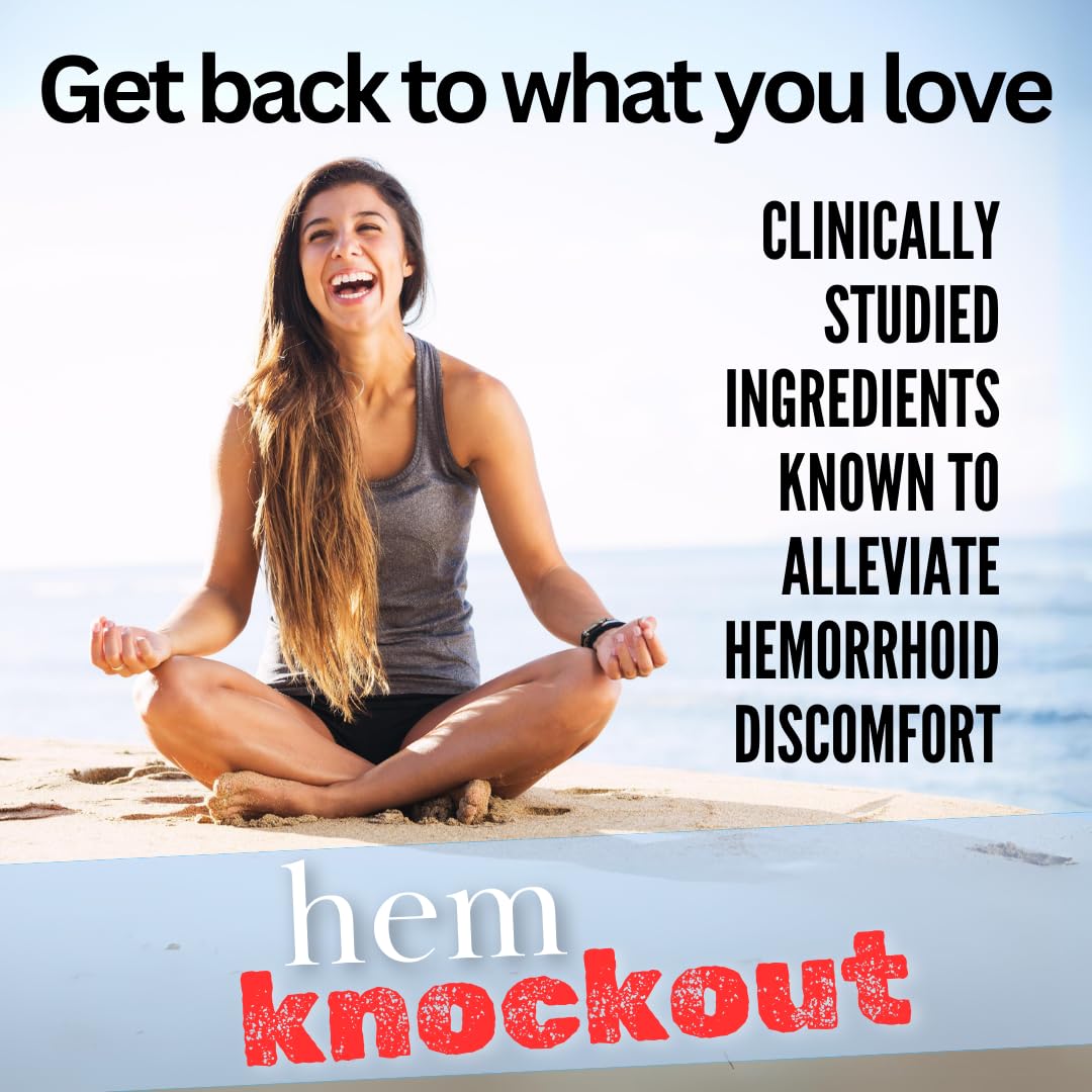 Hem Knockout Internal Hemorrhoid Relief Supplement- Fast-Acting Pills for Pain, Swelling & Bleeding - Natural Vein Strengthening Formula - 90 Day Supply - Made in USA Hem Knockout uk supplements