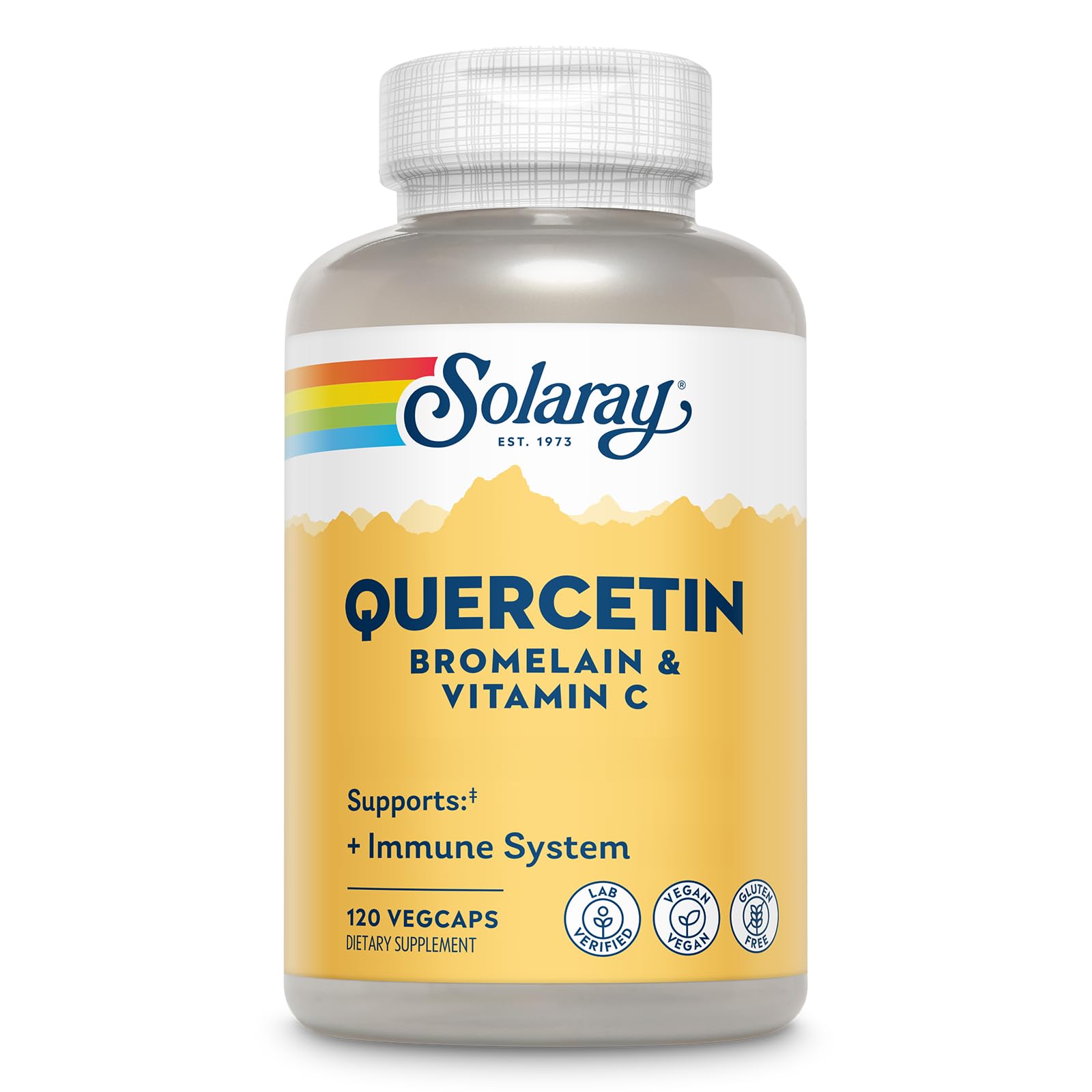 SOLARAY QBC Plex | Quercetin & Bromelain Plus Vitamin C | Year Round Immune Function & Respiratory Health Support | Non-GMO & Vegan | 120 VegCaps SOLARAY uk supplements