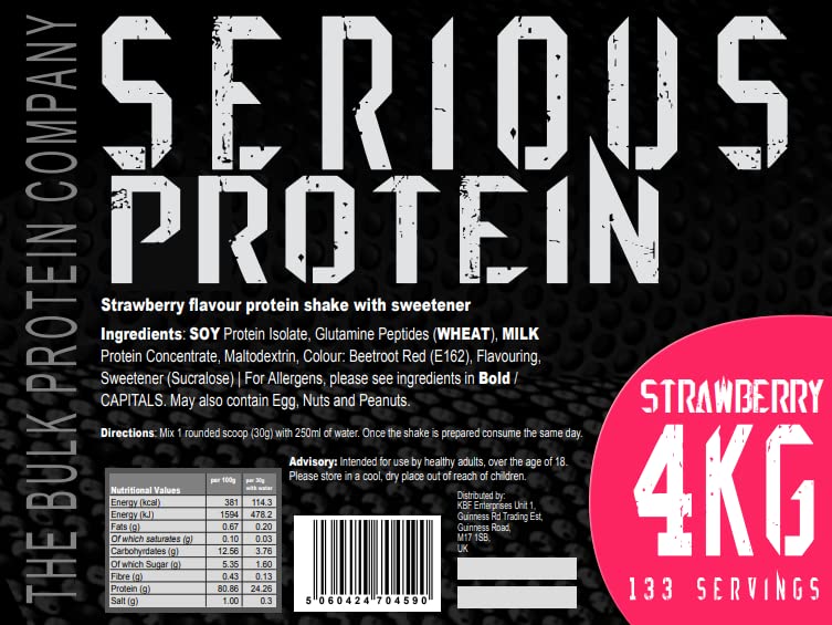The Bulk Protein Company – SERIOUS PROTEIN – Whey Protein Powder – 4kg – Low Carb The Bulk Protein Company uk supplements