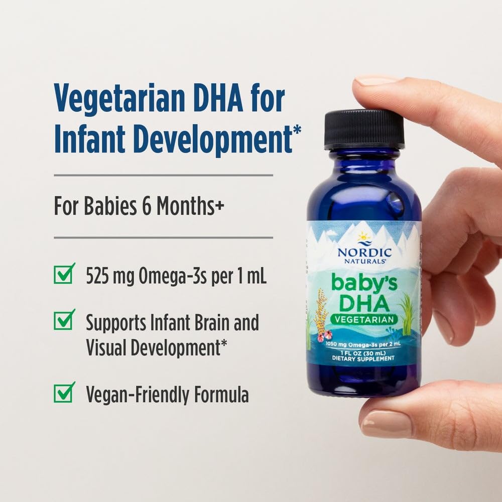 Nordic Naturals Baby’s DHA Vegetarian, Unflavored - 1050 mg Plant-Based Omega-3-1 oz - Supports Brain & Vision Development in Babies - Non-GMO, Vegan - 15 Servings Nordic Naturals uk supplements