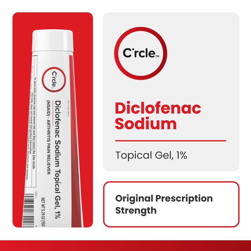 Diclofenac Sodium Gel 1% 150g Effective Arthritis Pain Reliever - Prescription Strength Anti-Inflammatory Gel - Extra Strength Arthritis Cream for Daily Use - Get Over-The-Counter Relief(1Pack) C'rcle uk supplements