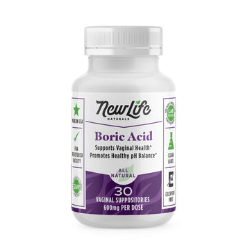 NewLife Naturals - Boric Acid Suppositories for Women pH Balance Pills - 600mg - Feminine Care NewLife Naturals uk supplements