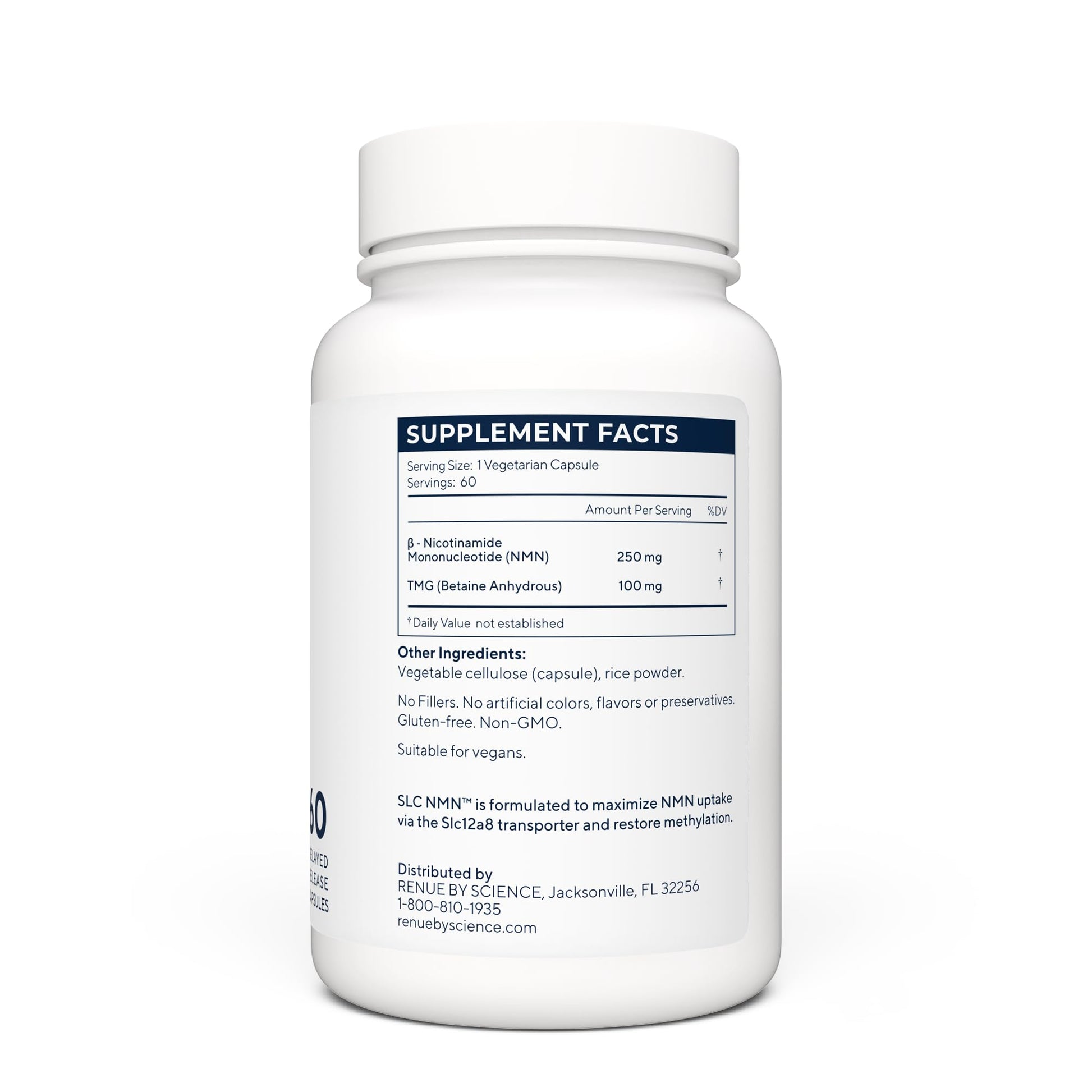 Renue By Science NMN Supplement | 60 SLC Enteric Capsules - 250mg Nicotinamide Mononucleotide per Serving | Delayed Release for Increased Absorption | Manufactured in The USA Renue By Science uk supplements
