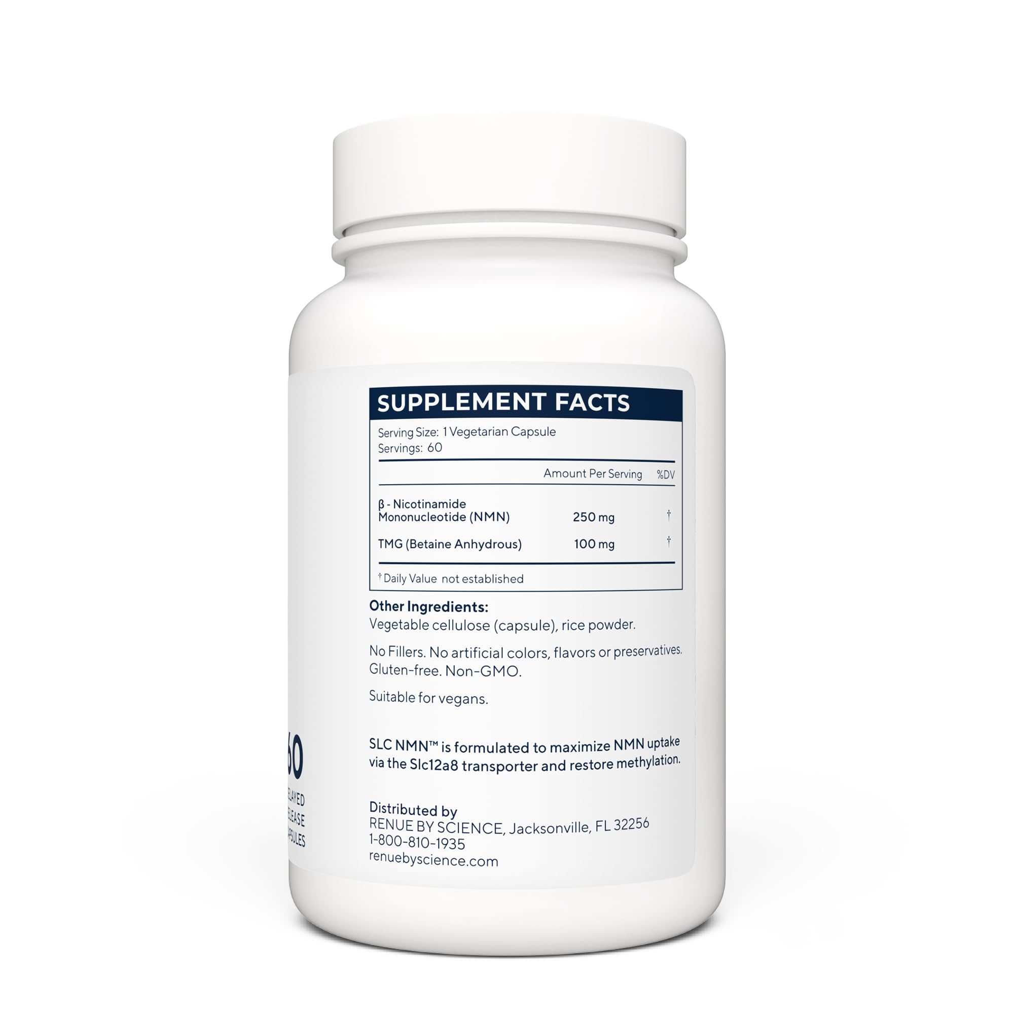 Renue By Science NMN Supplement | 60 SLC Enteric Capsules - 250mg Nicotinamide Mononucleotide per Serving | Delayed Release for Increased Absorption | Manufactured in The USA Renue By Science uk supplements