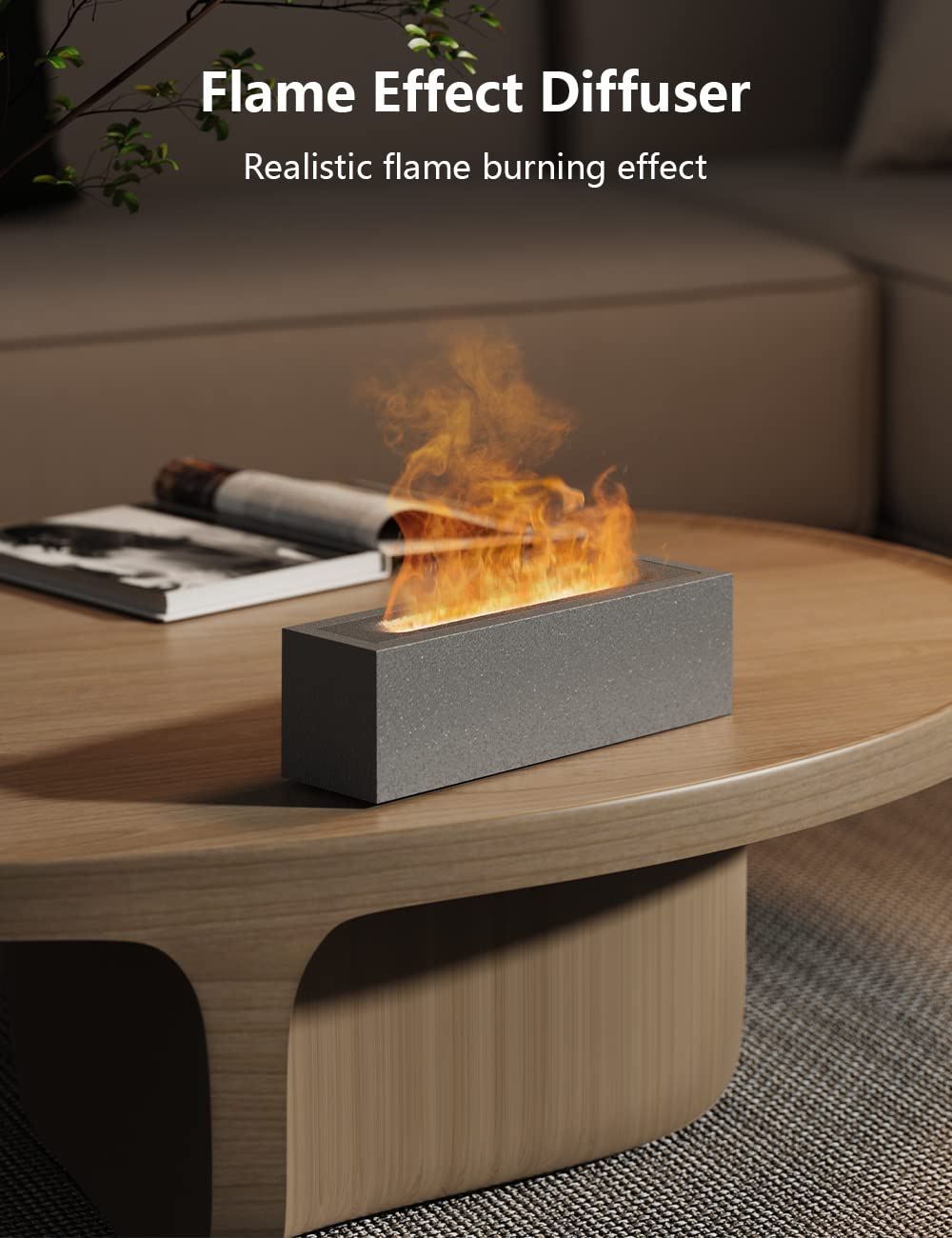 Shiawase Oil Diffuser, 200ml Flame Essential Oil Diffuser/Humidifier, Bedrock Fire Air Scent Diffuser Shiawase uk supplements