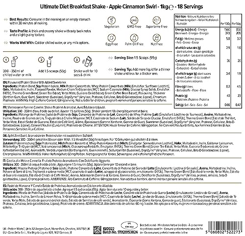 Protein Works - Ultimate Diet Breakfast Shake | Low Calorie Breakfast Shake | Low Sugar High Protein Breakfast Protein Works uk supplements