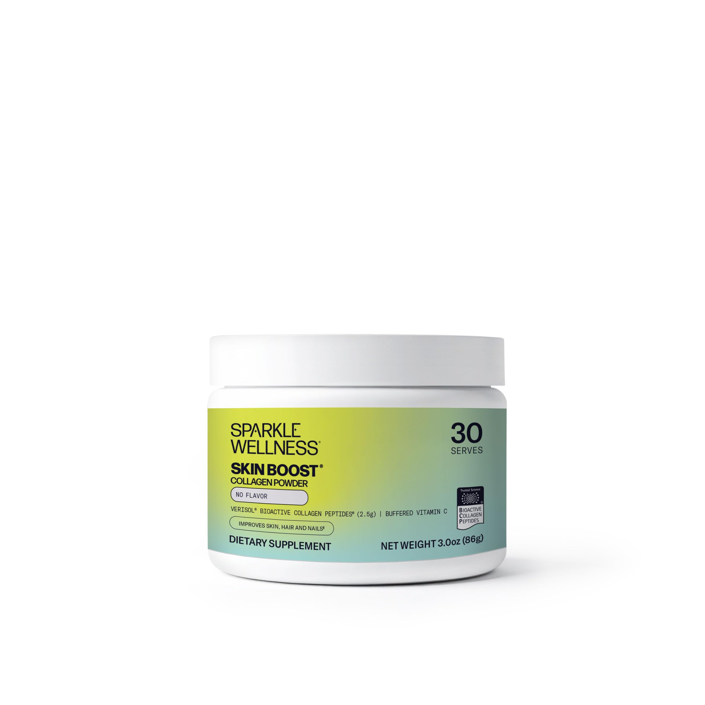 Sparkle Wellness VERISOL Bioactive Hydrolyzed Collagen Peptides | Collagen Powder Supplement with Vitamin C for Skin, Hair & Nail Health | Skin Boost (No Flavor) [30-Serves] Sparkle Wellness uk supplements