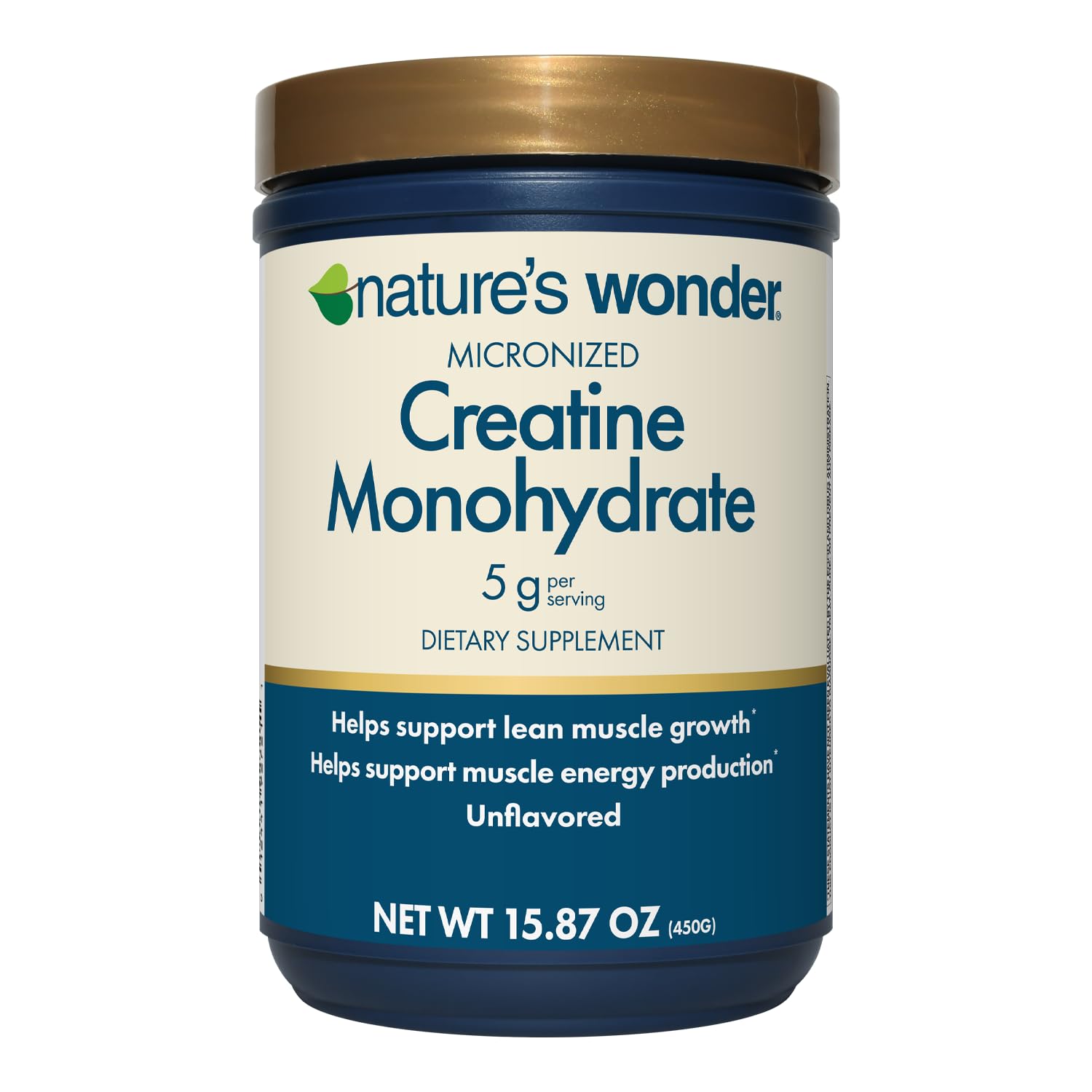 Nature's Wonder Micronized Creatine Monohydrate Powder 5g, Muscle Health, Muscle Energy Production, No Lactose, 5g of Micronized creatine Powder per Serving, 450G, 90 Servings Nature's Wonder uk supplements