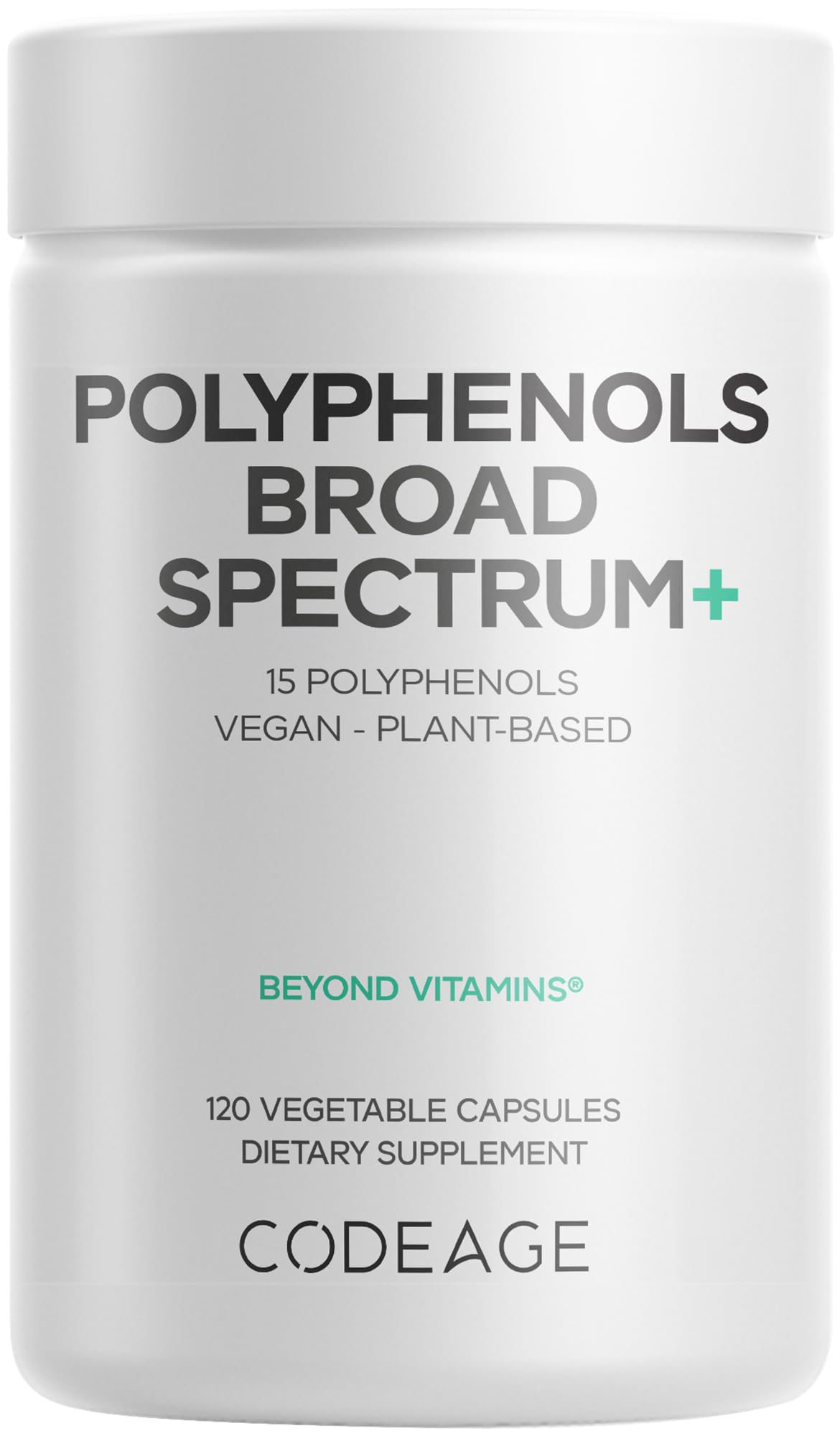 Codeage Polyphenols Broad Spectrum Supplement - Blend of 15 Berries, Fruits, and Botanical Extracts, Decaf Green Tea Leaf, Quercetin, Resveratrol, Pomegranate, Turmeric - Non-GMO - 120 Capsules Codeage uk supplements