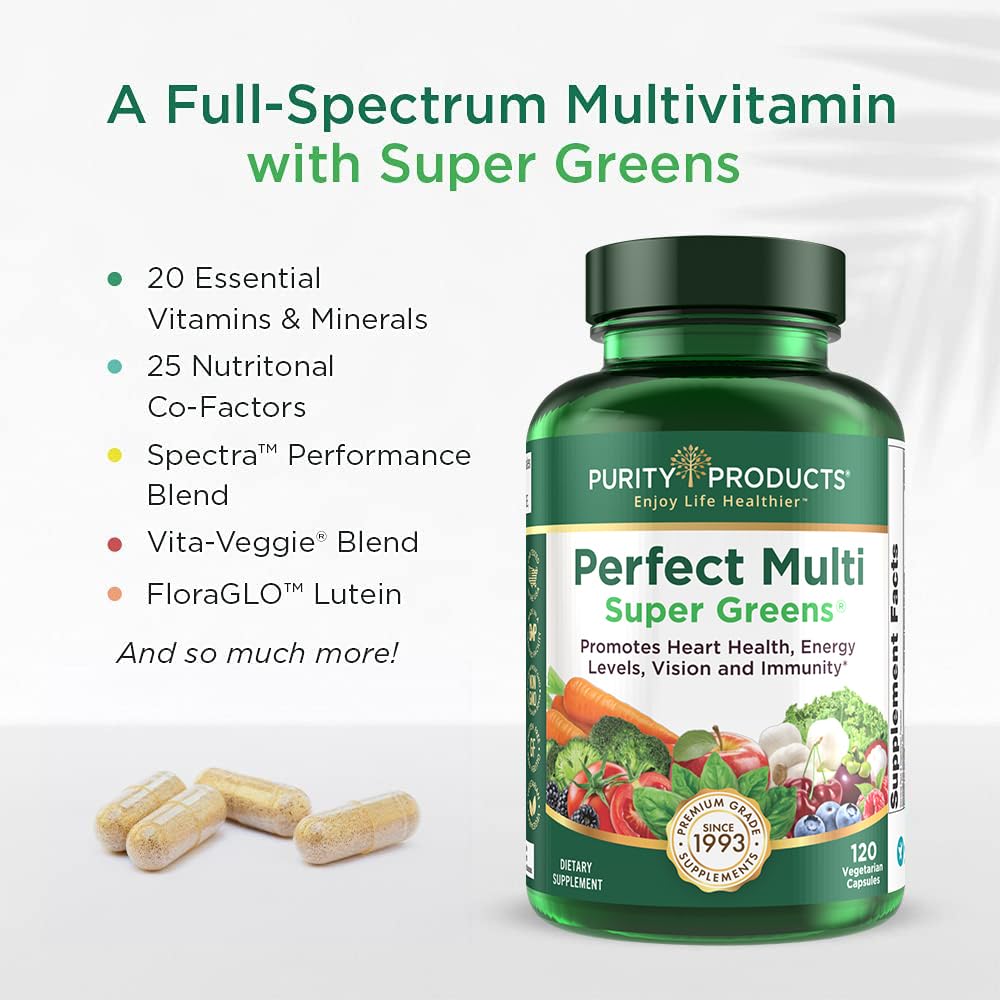 Purity Products Perfect Multi Super Greens Dietary Supplement Health Nutrition, 120 count Purity Products uk supplements