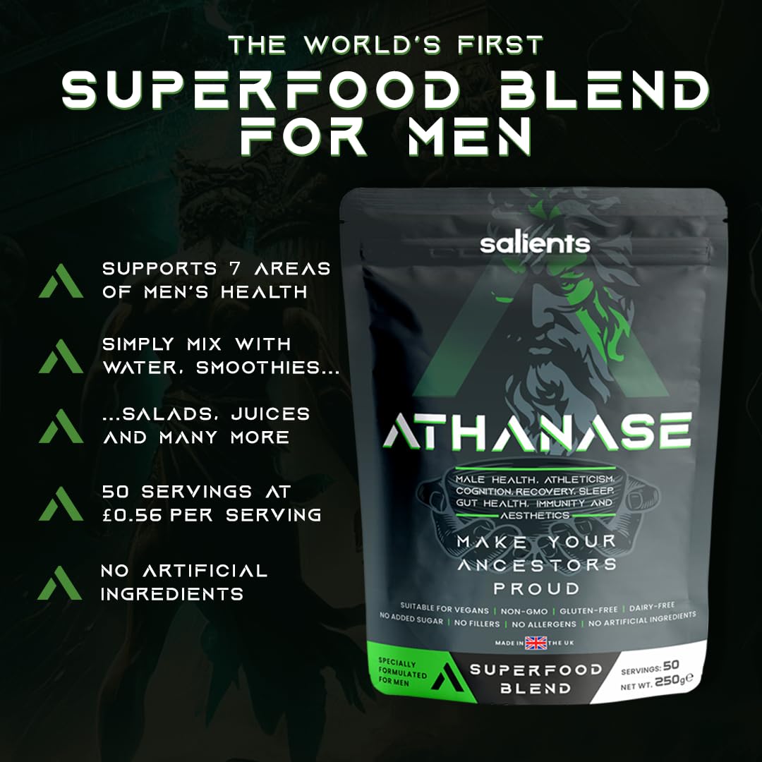 SALIENTS® ATHANASE® | Men's Super Greens Powder | Superfood Powder Blend Salients uk supplements