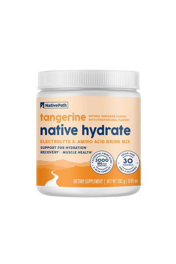 NativePath Hydrate, Zero Sugar, Electrolytes Powder with BCAAs, Tangerine Hydration, Keto & Paleo Friendly, 30 Servings NativePath uk supplements