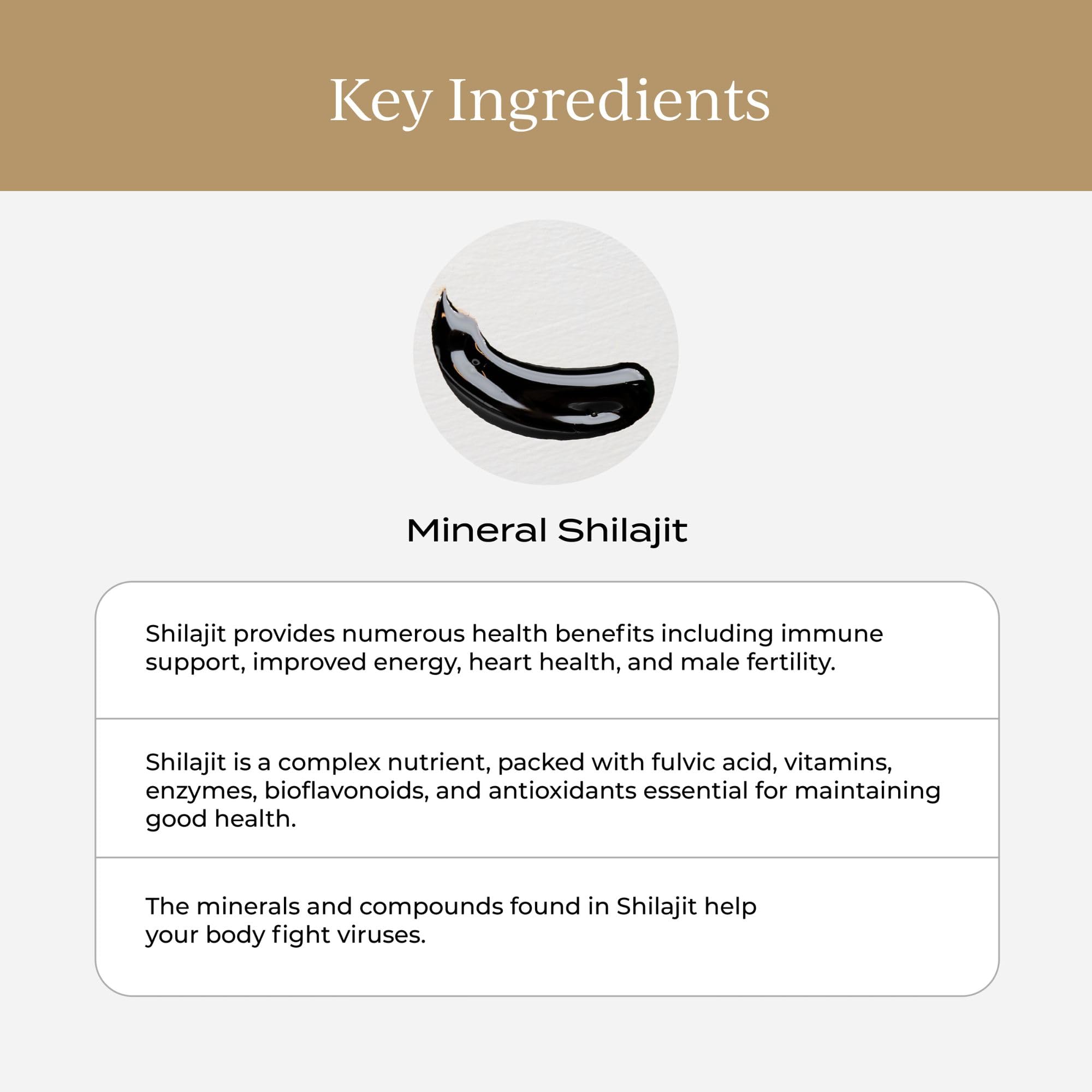 CYMBIOTIKA Pure Himalayan Shilajit Resin 500mg - 84+ Trace Minerals, High Potency with Elemental Gold & Fulvic Acid - for Energy, Focus, Immune & Digestive Support - Authentic Shilajit Resin CYMBIOTIKA uk supplements