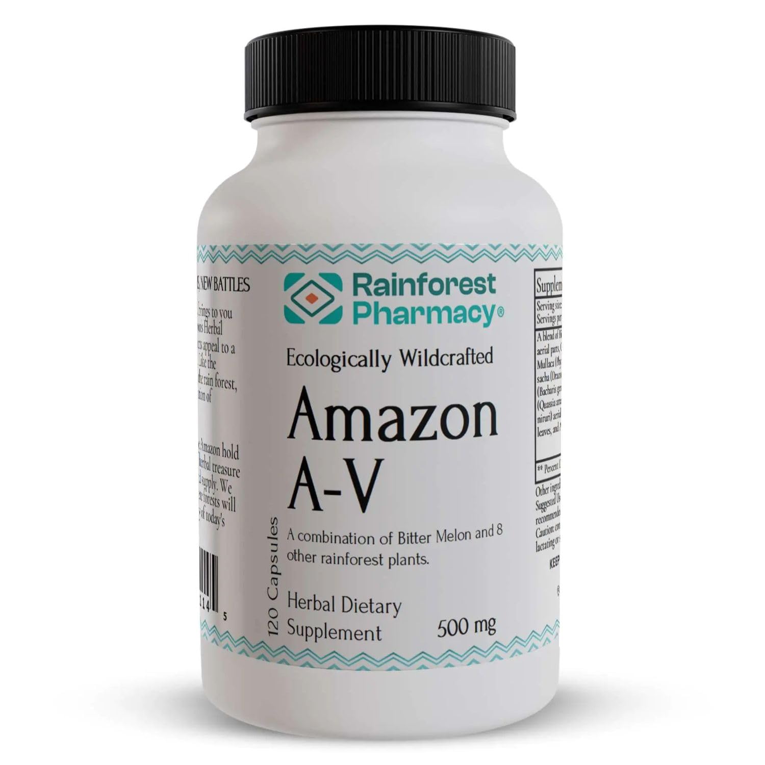 Rainforest Pharmacy Amazon A-V Bitter Melon Supplement – 120 Vegetable Capsules with 500 mg of Bitter Melon, Anamu & 7 Amazon Rainforest Plants – Herbal Supplement for Wellness Support Rainforest Pharmacy uk supplements