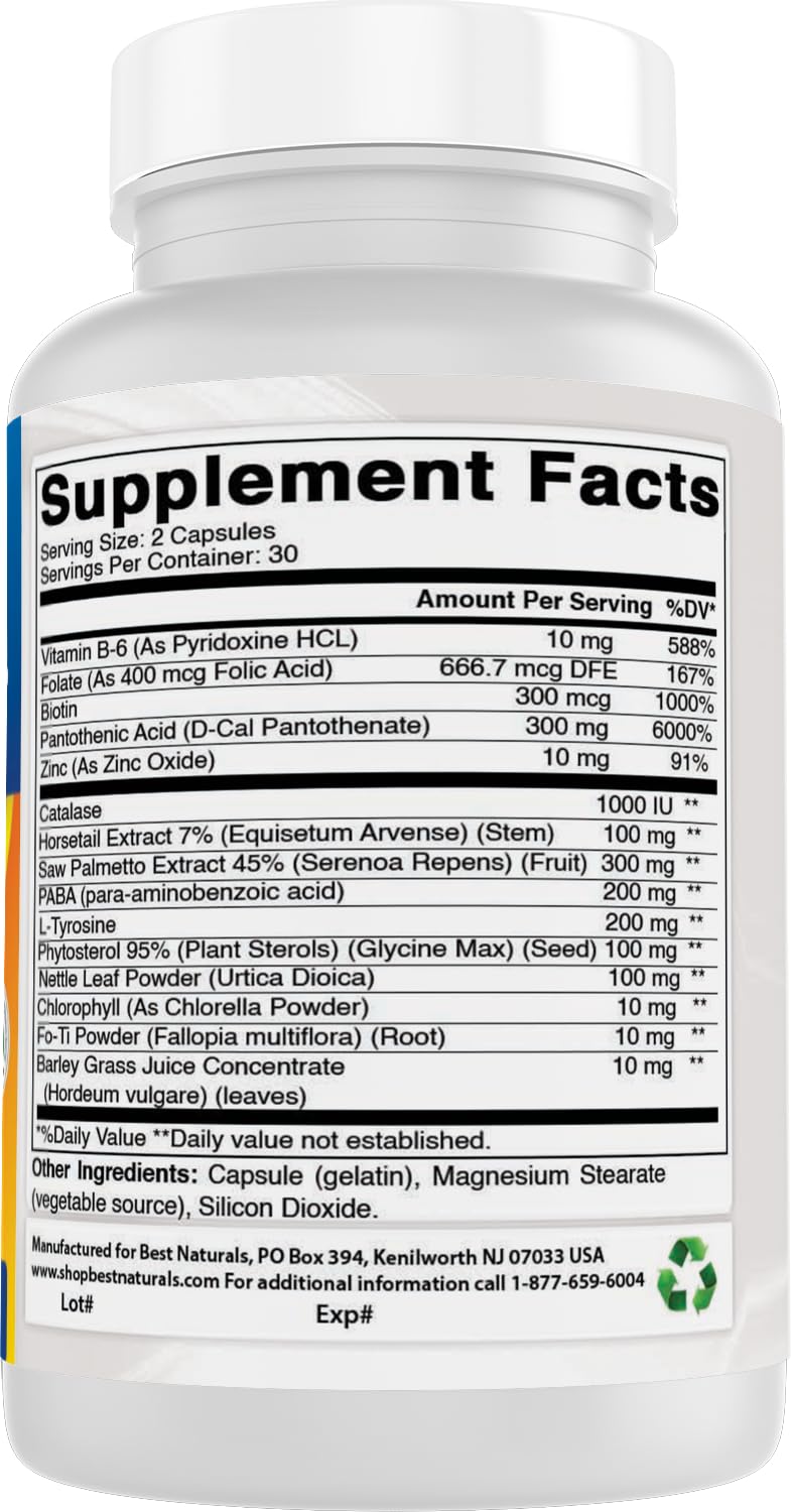 Best Naturals Anti Gray Hair Formula, 60 Count Best Naturals uk supplements