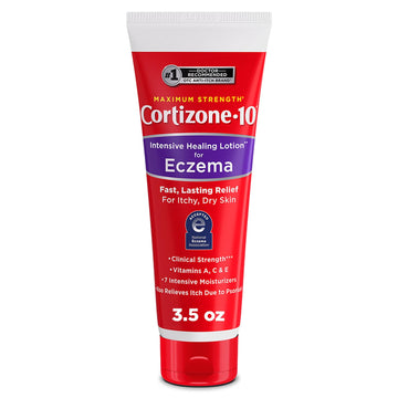 Cortizone-10 Maximum Strength Intensive Healing Itch Relief Lotion for Eczema, 1% Hydrocortisone, Fast-Acting, Anti-Itch Cream for Minor Skin Irritations, Rashes and Inflammation Due to Eczema, 3.5 oz Cortizone 10 uk supplements