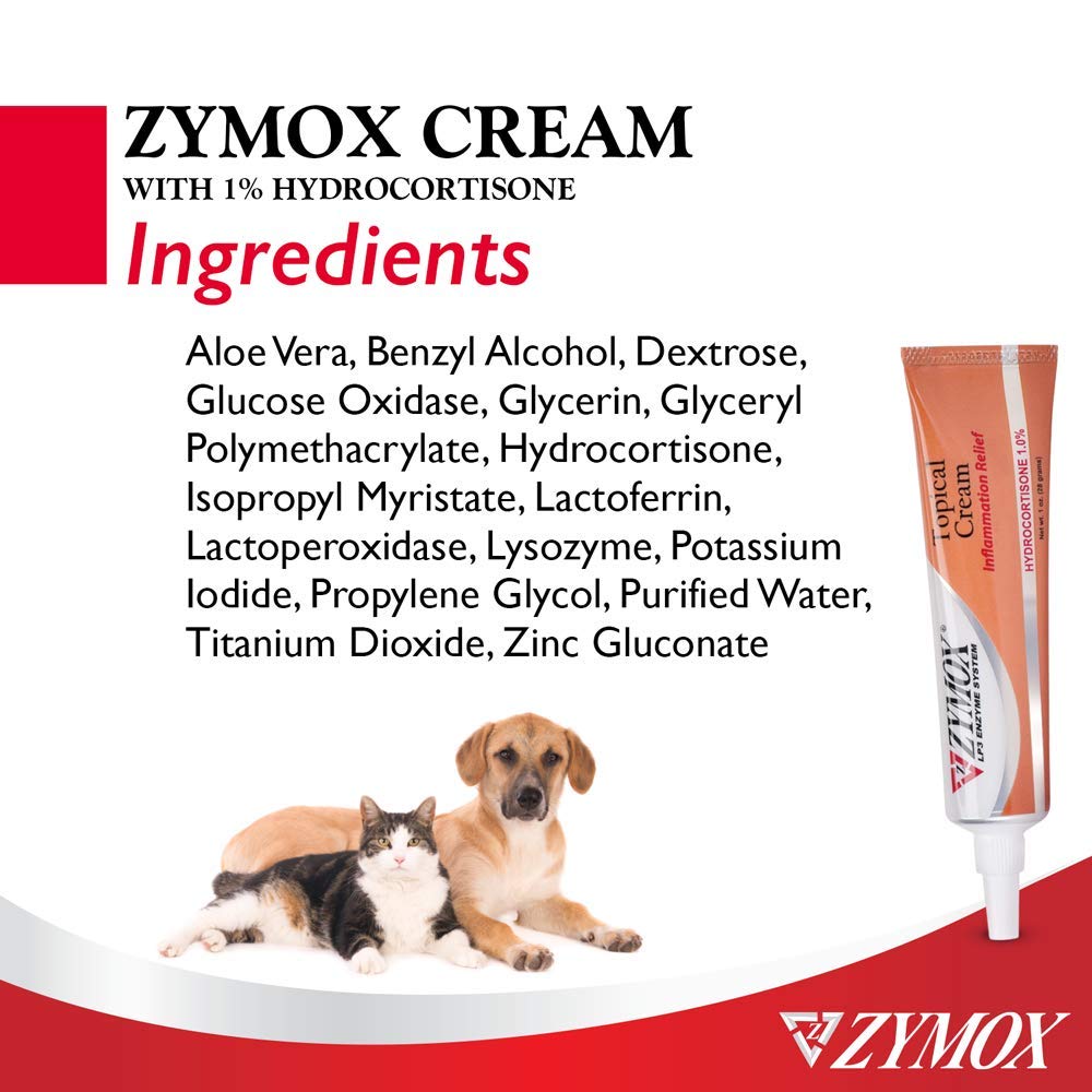 Zymox Veterinarian Strength Topical Cream with 1% Hydrocortisone for Dogs and Cats, 1oz Zymox uk supplements