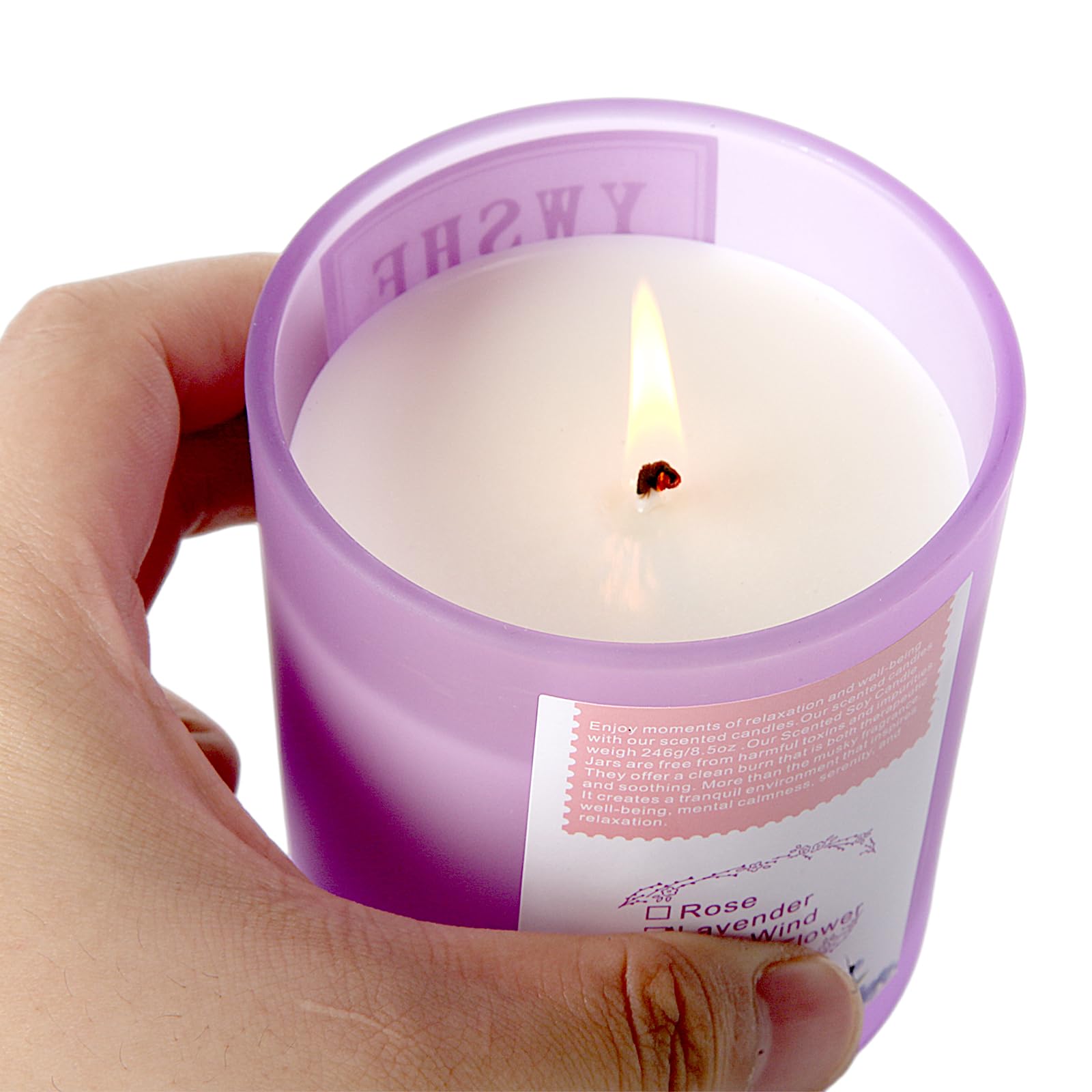 YWSHF Aromatherapy Candles,Scented Candle,Lavender Candle,8.5oz Stree Relief Candles Gift YWSHF uk supplements