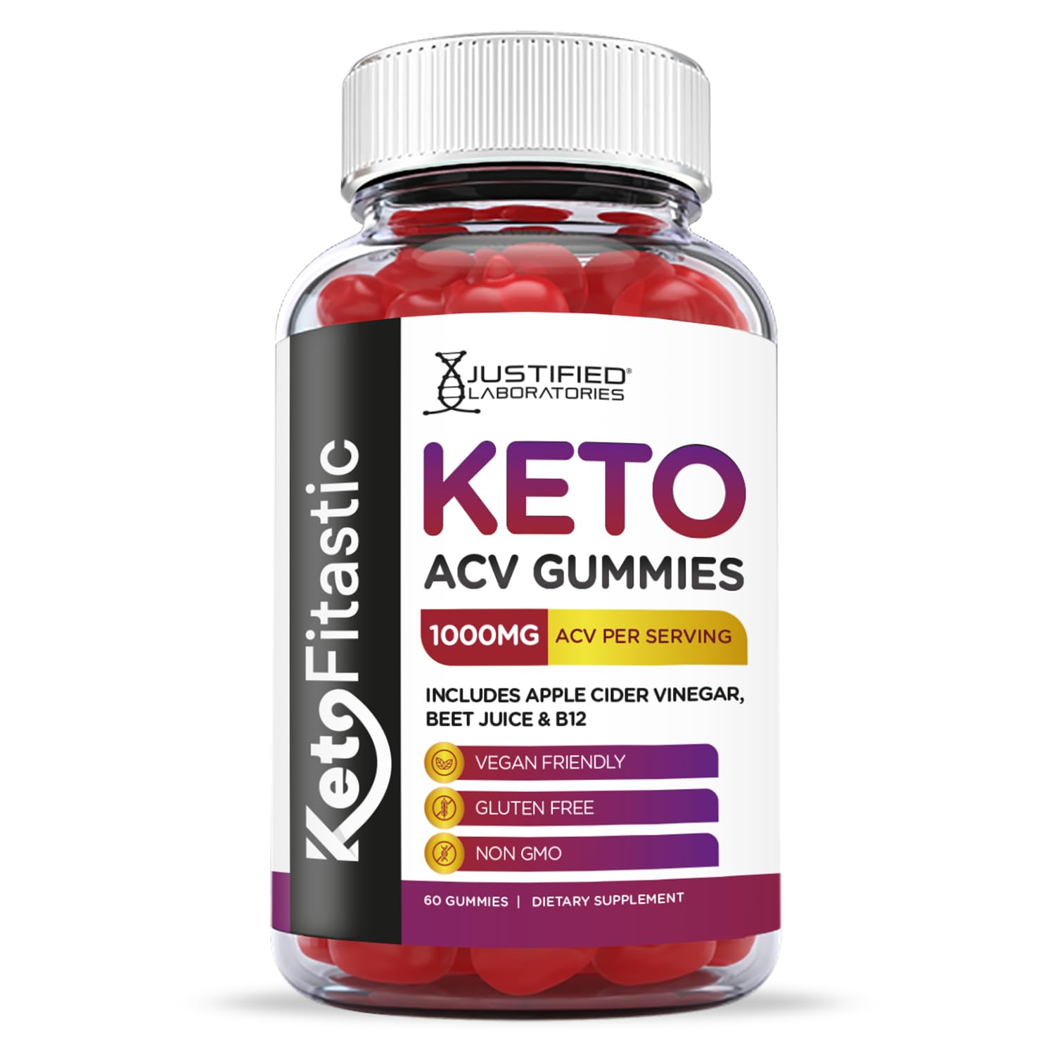 Justified Laboratories (3 Pack) Ketofitastic Keto Gummies 1000MG ACV with Pomegranate Justified Laboratories uk supplements