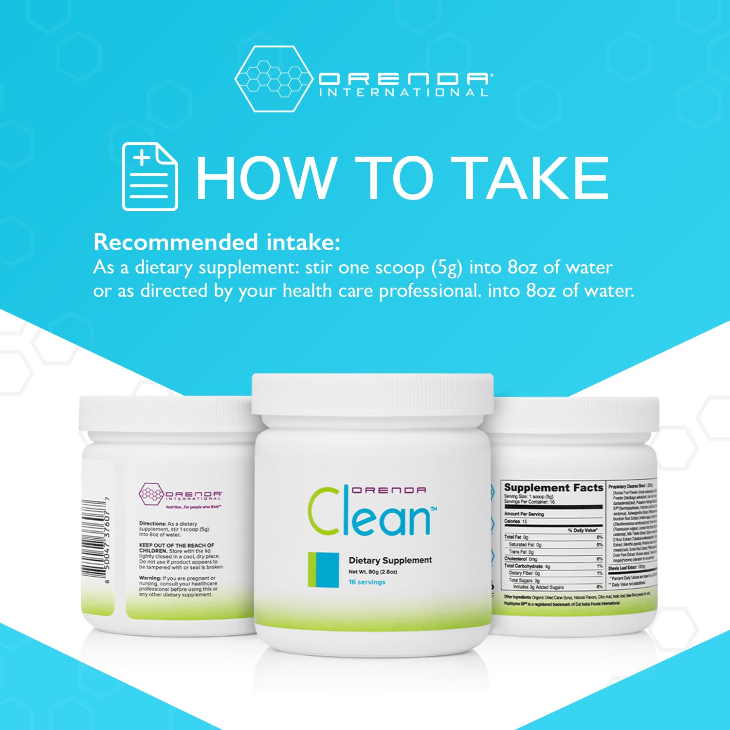 Orenda Clean - Peptizyme-SP EN, Aronia Berry, Aloe Vera and More for Digestive Support - Nutrient-Rich Supplement for Wellness - 80g, 16 Servings Orenda International uk supplements