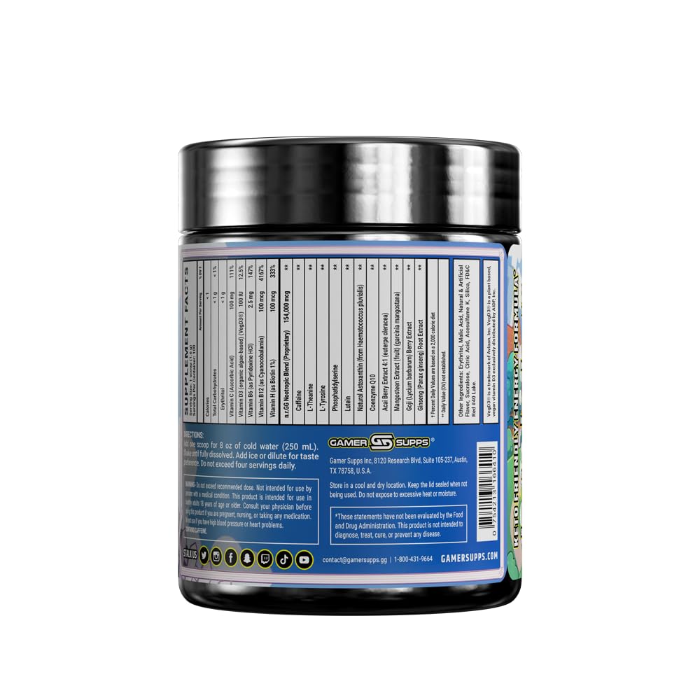 Gamer Supps GG Energy - Goof Juice by MoistCr1TiKaL (100 Servings) - Keto Friendly Gaming Energy and Nootropic Blend, Sugar Free + Organic Caffeine + Vitamins + Immune Support, Powder Drink Gamer Supps uk supplements