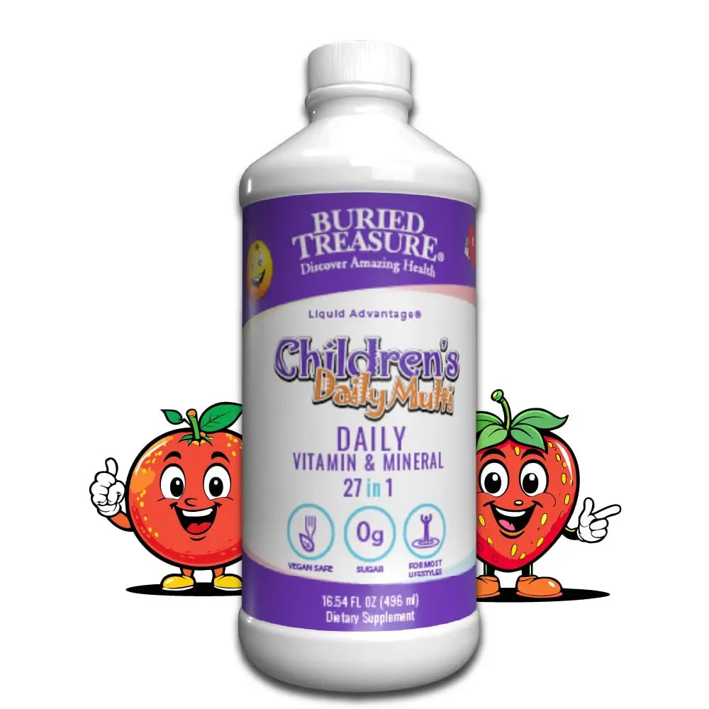Buried Treasure Children’s Daily Liquid Multivitamin - 16 oz, 16 servings, Orange Mango Flavor, Supports Kids with Essential Nutrients & Minerals Select Nutrition uk supplements