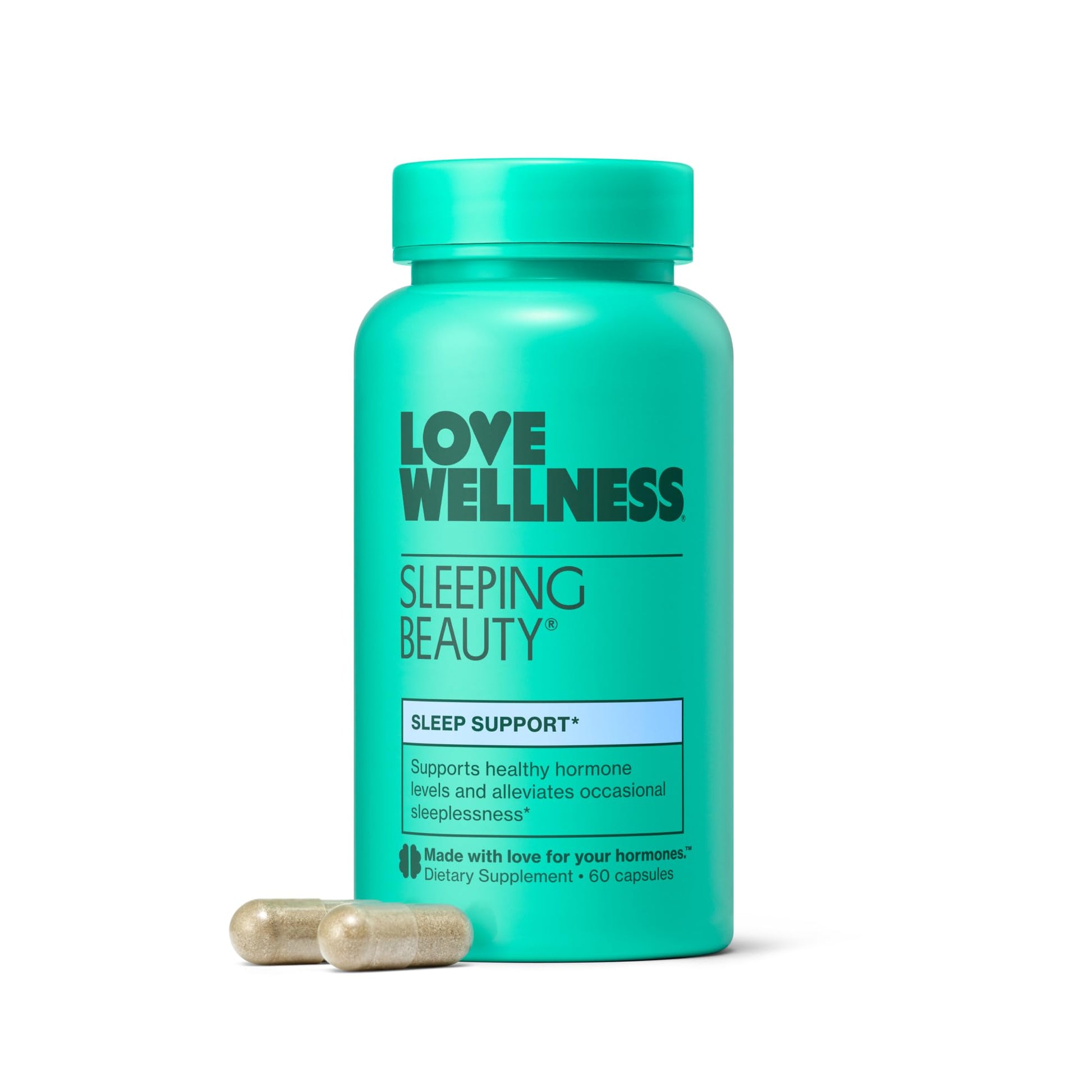 Love Wellness Sleeping Beauty | Sleep Support with Melatonin, Magnesium & L-Theanine | Promotes Restful Sleep, Relaxation & Calmness | Organic Valerian Root Powder & Lemon Balm | 60 Count Love Wellness uk supplements