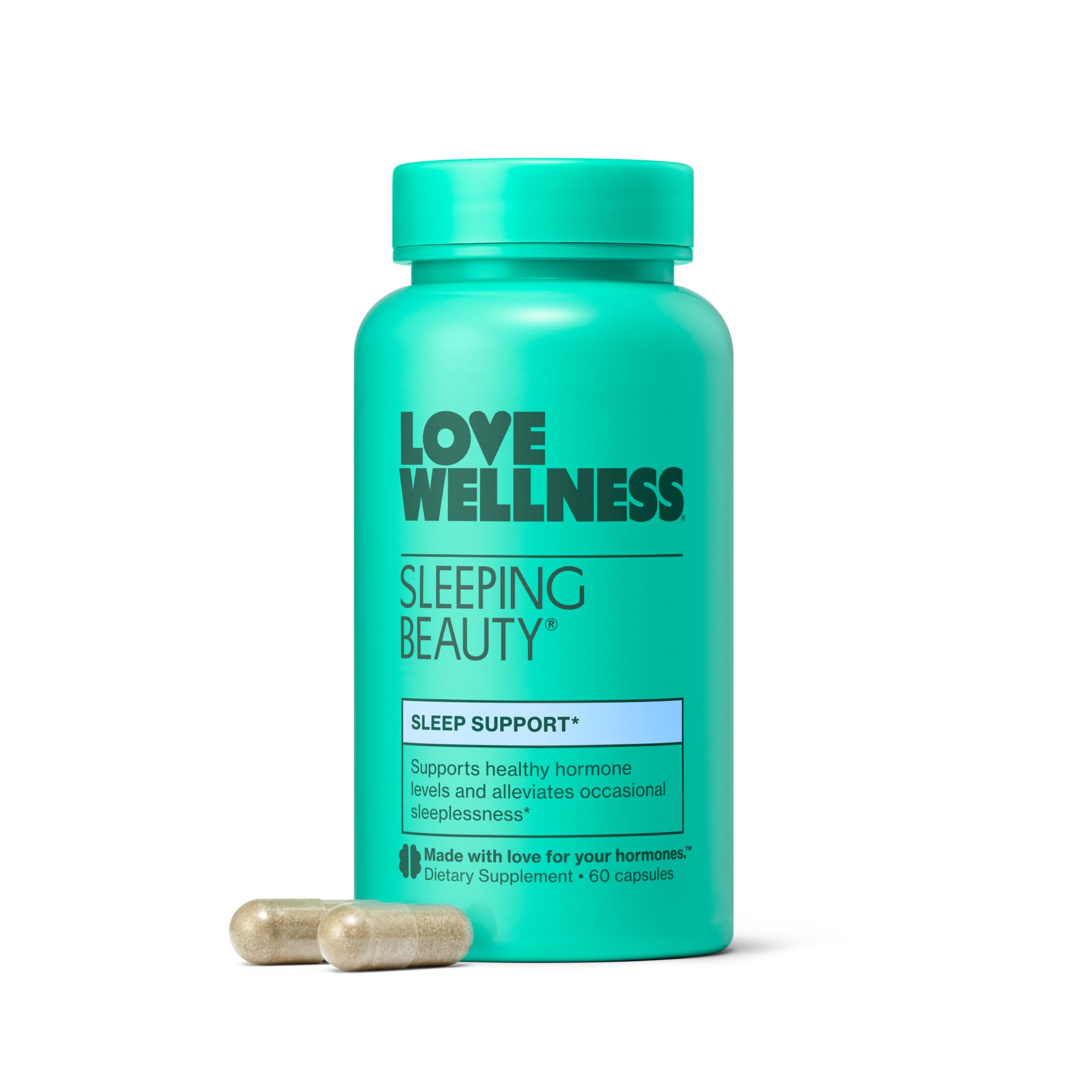 Love Wellness Sleeping Beauty | Sleep Support with Melatonin, Magnesium & L-Theanine | Promotes Restful Sleep, Relaxation & Calmness | Organic Valerian Root Powder & Lemon Balm | 60 Count Love Wellness uk supplements