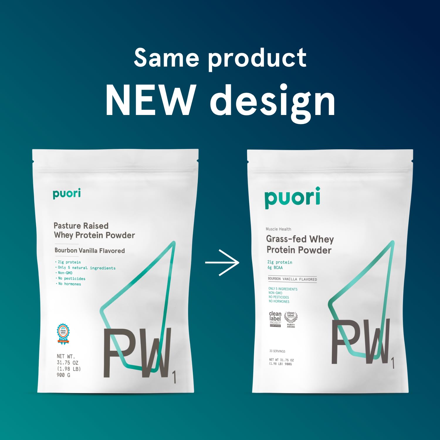 Puori Whey Protein Powder, Bourbon Vanilla - PW1 Pasture-Raised, Grass-Fed Whey Protein Powder Drink Mix containing BCAA Amino Acids - Post-Workout Supplement Puori uk supplements