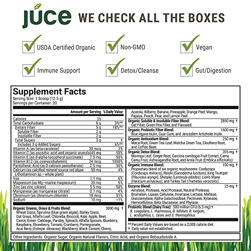 Terra Kai Organics JUCE Green Superfood Powder, Organic Fruits and Veggies Supplement Terra Kai Organics uk supplements