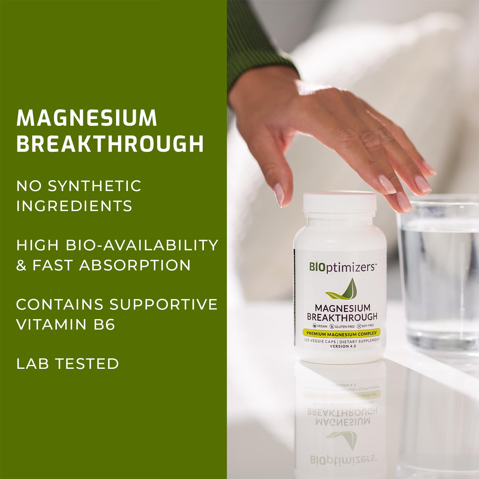 Magnesium Breakthrough Supplement 4.0 - Has 7 Forms of Magnesium: Glycinate, Malate BiOptimizers uk supplements