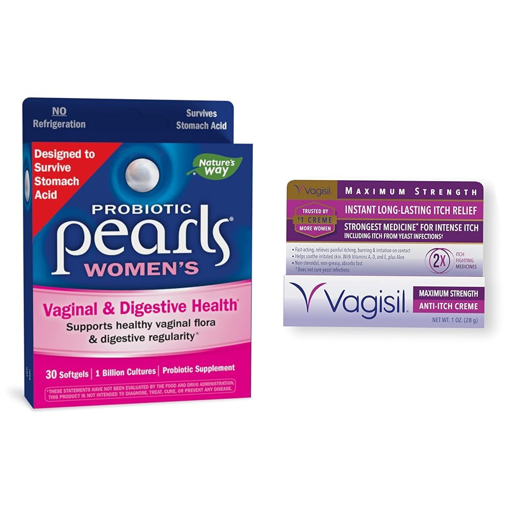 Nature's Way Probiotic Pearls for Women & Vagisil Maximum Strength Feminine Anti-Itch Cream Nature's Way uk supplements