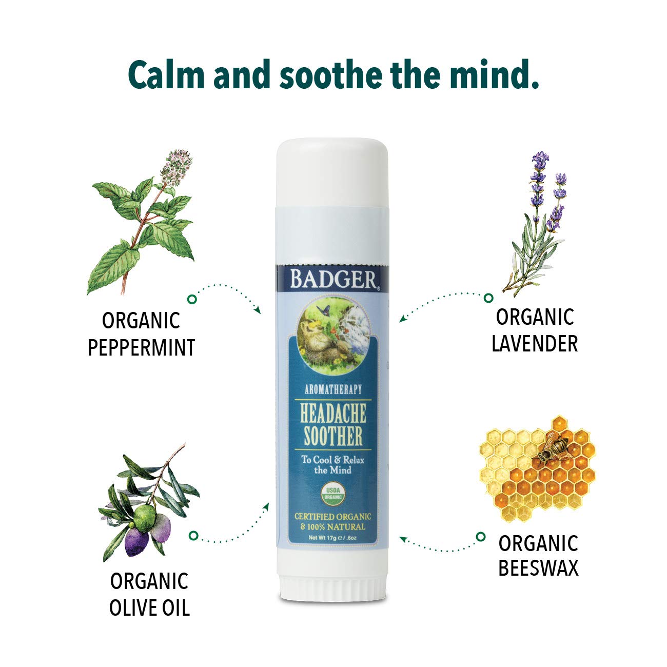 Badger Headache Soother - .6 oz Stick Badger uk supplements