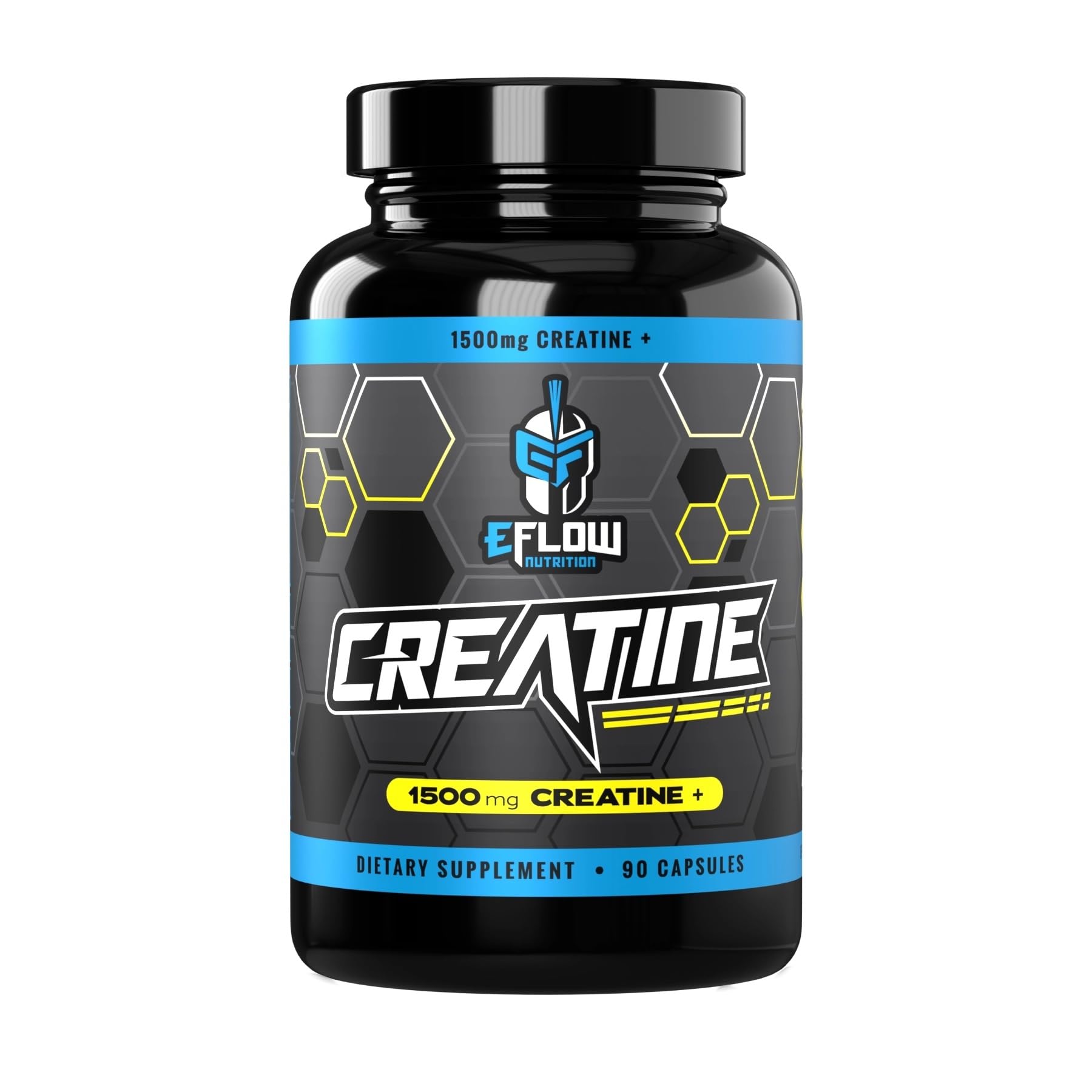 eFlow Creatine Capsules, HCL Creatine Pills - Creatine Supplement for Men & Women, Muscle Builder, Endurance, Strength, with AstraGin and Senactiv (1500mg, 90 Capsules) eFlow Nutrition uk supplements