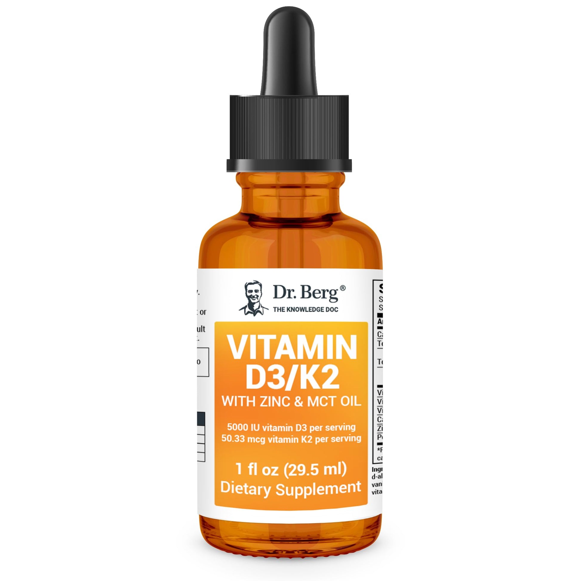 Dr. Berg Liquid Vitamin D3 & K2 Supplement - For Bone, Teeth, Mood & Immune Health Dr. Berg Nutritionals uk supplements