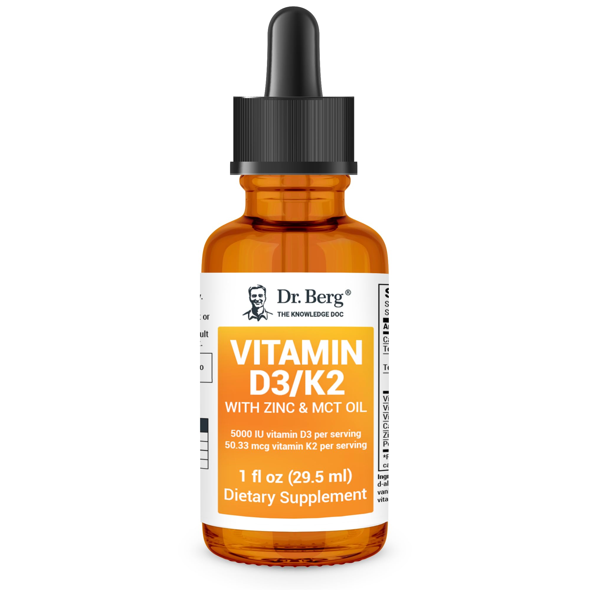 Dr. Berg Liquid Vitamin D3 & K2 Supplement - For Bone, Teeth, Mood & Immune Health Dr. Berg Nutritionals uk supplements