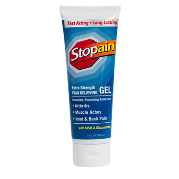 Stopain Pain Relief Gel 3oz USA Made, Max Strength Fast Acting with MSM, Glucosamine, Menthol for Arthritis, Lower Back Sciatica, Knee, Neck, HSA FSA Approved Topical Analgesic Products Stopain uk supplements