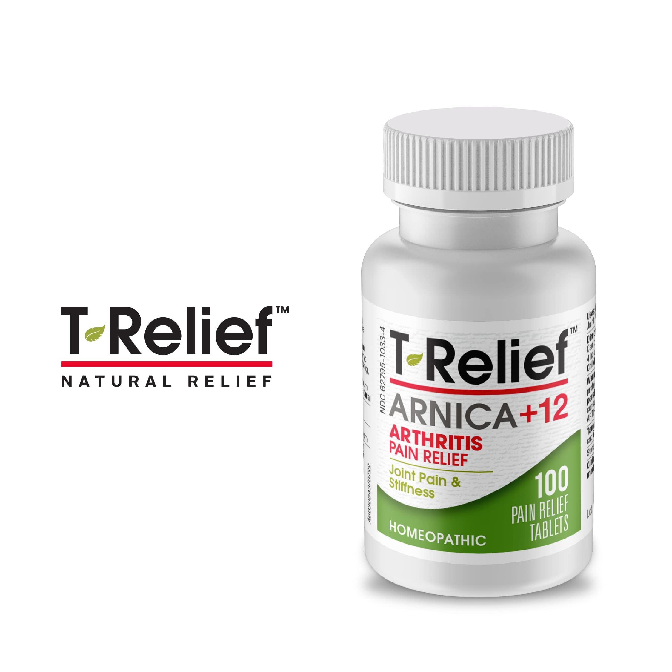 T-Relief Arthritis Arnica +12 Pain Relieving Natural Medicines Help Reduce Soreness Stiffness Aches & Pains in Joints Naturally - 100 Tablets (2 Pack) MediNatura uk supplements